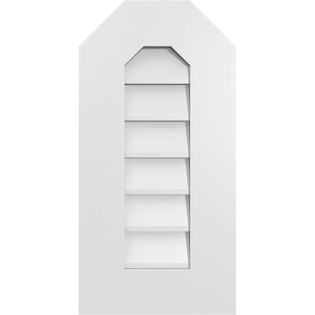 Ekena Millwork Octagonal Top Surface Mount PVC Gable Vent w/ 3-1/2"W x 1"P Standard Frame, 12"W x 24"H GVPOT12X2401SN